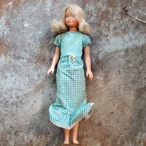 Classic Doll with Blue Gingham Dress